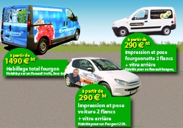 Marquage publicitaire sur v�hicules utilitaires