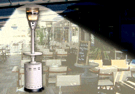 Parasols chauffants et �clairants pour terrasse