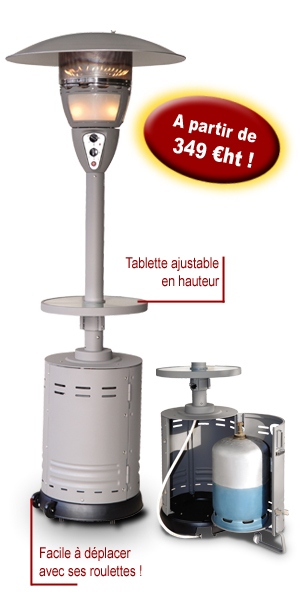 Parasol chauffants et �clairants.