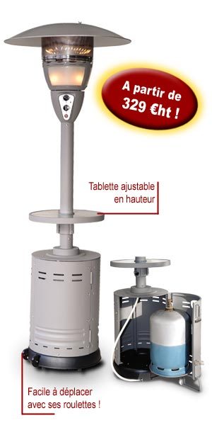 Parasol chauffants et �clairants.